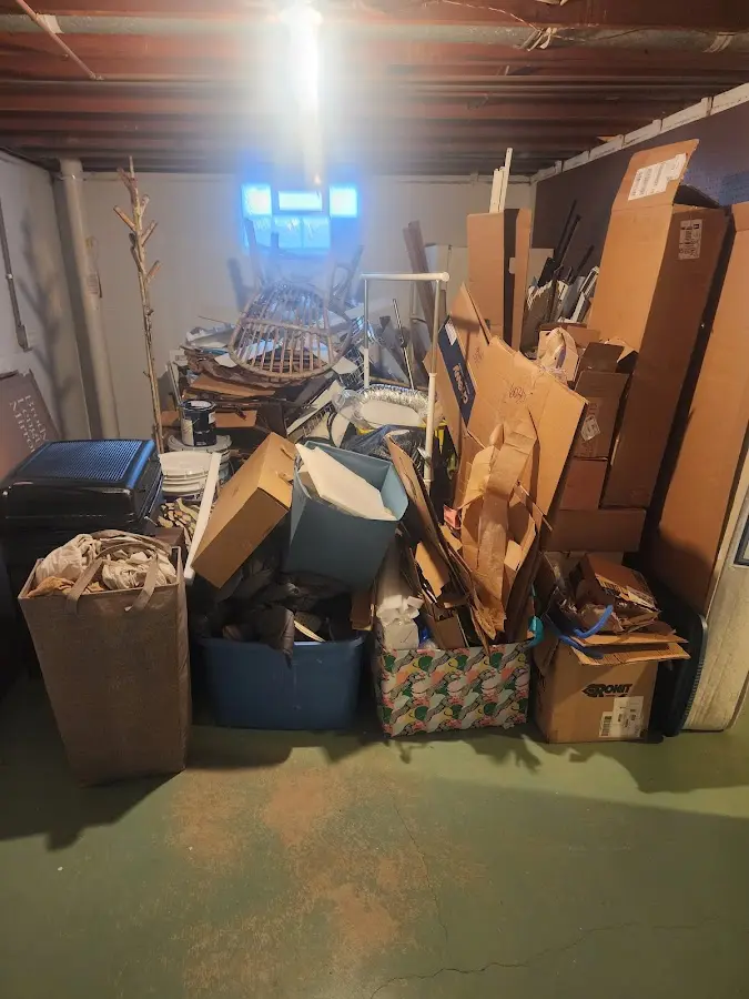 Roll-off dumpster container at job site for 4 Yard Dumpster Rental in LaSalle